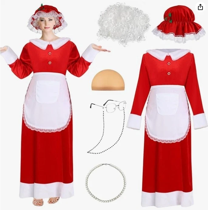 Ulikey Disfraz De Monstruo Verde Papá Noel Para Adultos – Set De 10 Piezas De Lujo Con Abrigo, Pantalones, Guantes, Máscara Y Bolsa – Ideal Para Fiestas Navideñas Y Cosplay (Tallas M A 3XL)