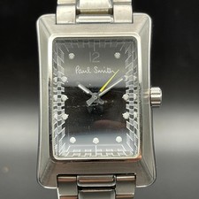 Paul Smith Watch Mens Quartz Black Check Dial Yellow Second wrist 16cm