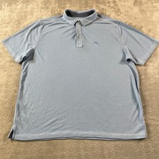 Tommy Bahama Polo Shirt Mens XL Blue Striped Resort Preppy Lightweight Casual