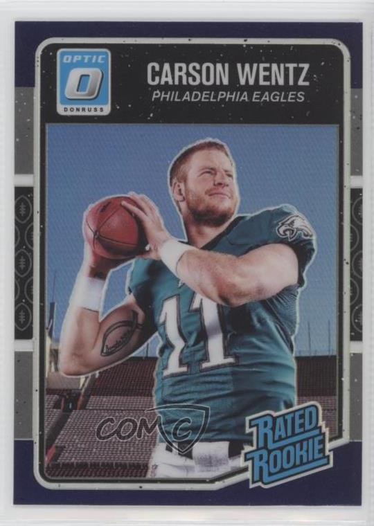 2016 Donruss Optic Rated Rookie Purple Carson Wentz #156 Rookie RC