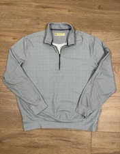 Donald Ross Men's Gray Plaid Performance Quarter-Zip Golf Pullover Size M
