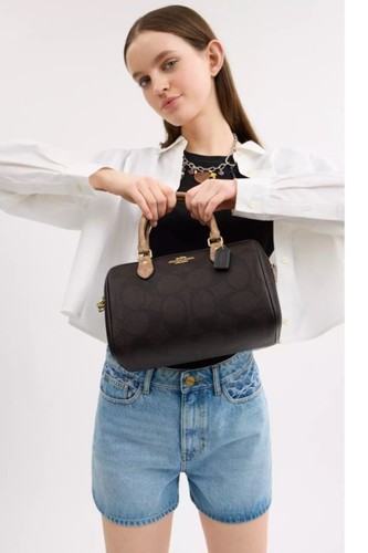 Coach Rowan Satchel/C-Body Bag In Signature Walnut/ Tan;CY679;BNWT:Retail: $398 - Picture 4 of 24