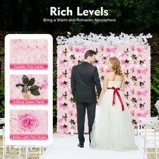 12pcs Artificial Flower Wall Panel Wedding Party Flower Wall Stage Background