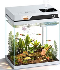 Fish Tank Smart Fish Aquarium Kit 4.2 Gallon with Auto Feeder 4-in-1 Silent