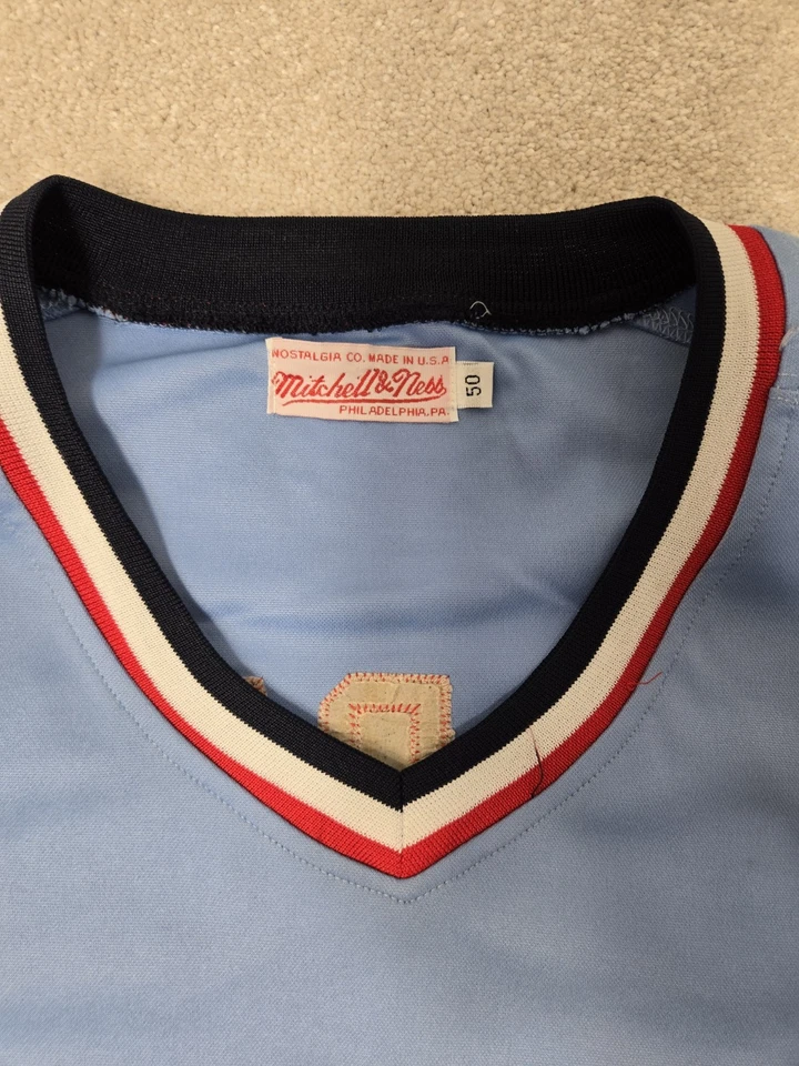 Rod Carew jersey XL Mitchell & ness Minnesota twins #29 Blue 1977 throwback USA - Image 4 of 4