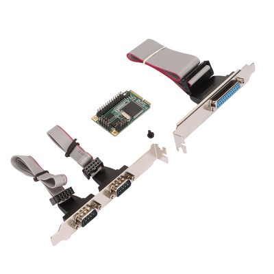 Mini PCIe Serial Parallel Expansion Card 6Gbps PCI Express To Printer LPT Po Fit