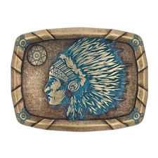 Montana Silversmiths Woven Traditions Native Chief Heritage Buckle MSRP $50 New