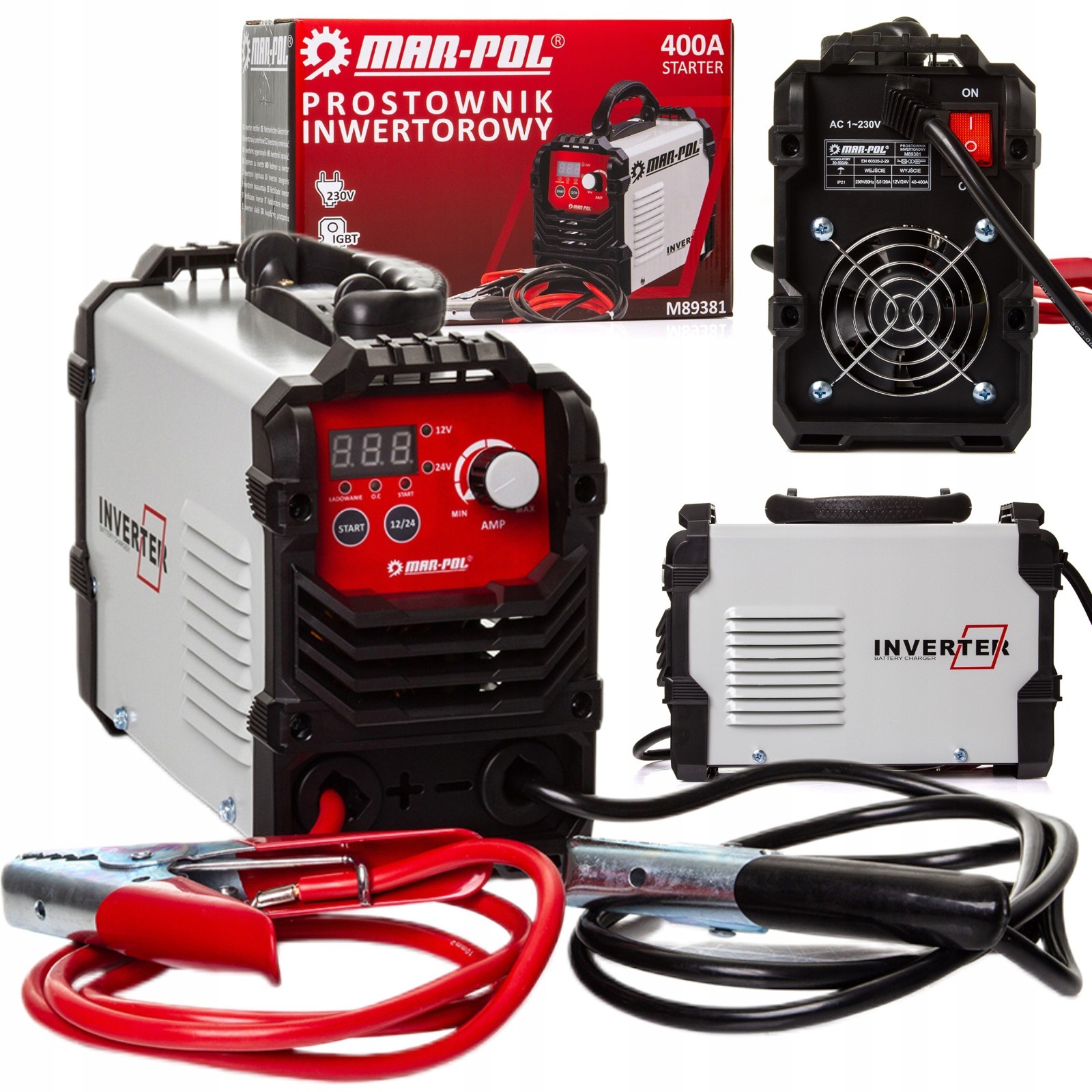 Chargeur batterie 12V/24V booster démarrage 400A Mar-Pol MP-400A voiture et camion