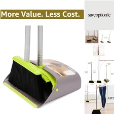 Broom and Dustpan Set, Broom with Dust Pan with Long Handle Combo Set for Off...