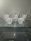 Lot of 8 Vintage Anchor Hocking Wexford Crystal Diamond Pattern Punch Cups