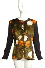 CHRISTIAN DIOR- 1990s Floral Velvet  Crepe Jacket, Size 6