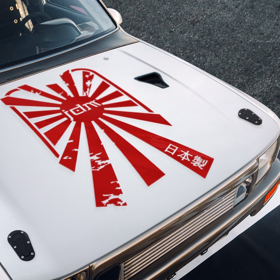Hood Jap Rising Sun Made Japan Flag Navy JDM Racing Car Body Vinyl