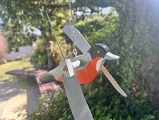 Whirligig Wind Spinner Robin. Handmade.  Fun with the Wind