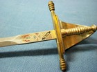VINTAGE SPANISH DAMASCENE TOLEDO SWORD LETTER OPENER 9" — photo 3