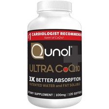 Qunol Ultra Coq10 100 Mg, Coenzyme Q10 + Vitamin E, 120 Softgels