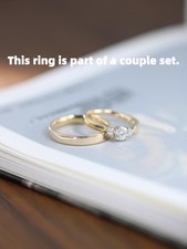 Anello/fasce diamanti artificiali certificati taglio tondo 1 CT diamante coltivato argento