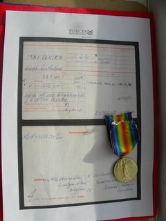 WW1. VICTORY MEDAL .CAPT. MATTERSON. A.S.C. (Limerick Munster Ireland)