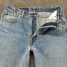 VINTAGE Levis 505 Men 34x30 Blue Regular Straight Medium Wash Distressed 90s