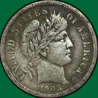 1903 Barber Dime Very Fine VF Coin, Corrosion #34609