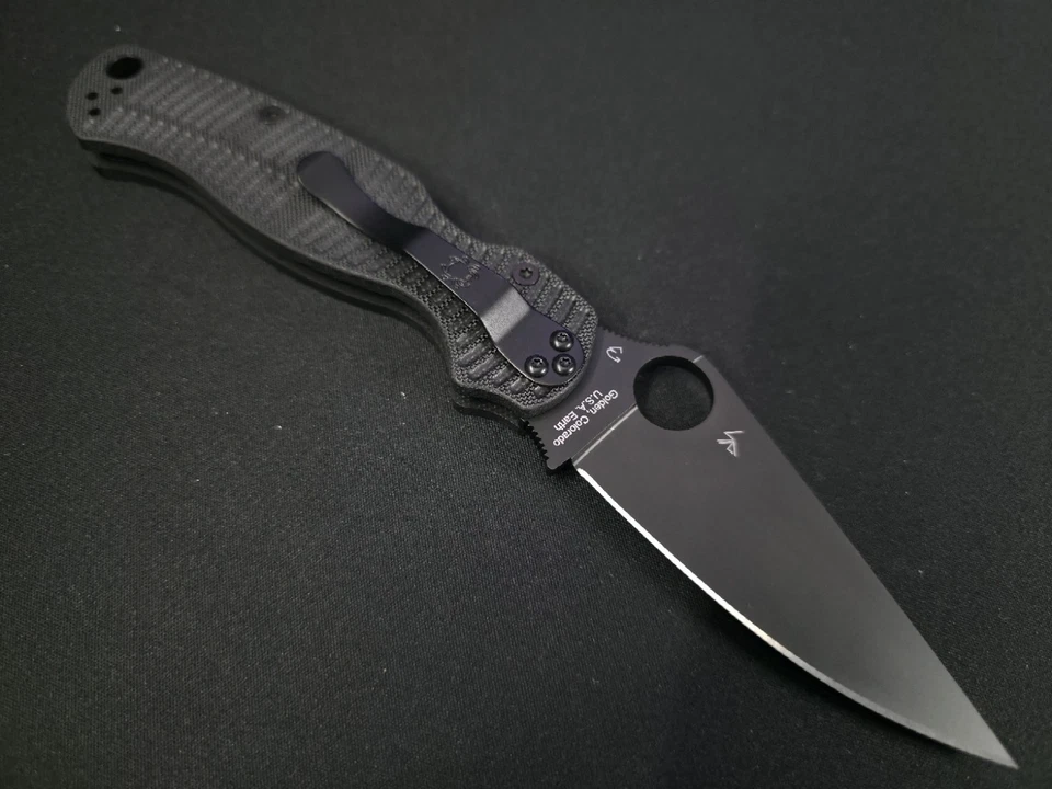 Spyderco Paramilitary 2 Salt MAGNACUT DLC Blade Black G10 Handles PM2 - Image 2 of 3