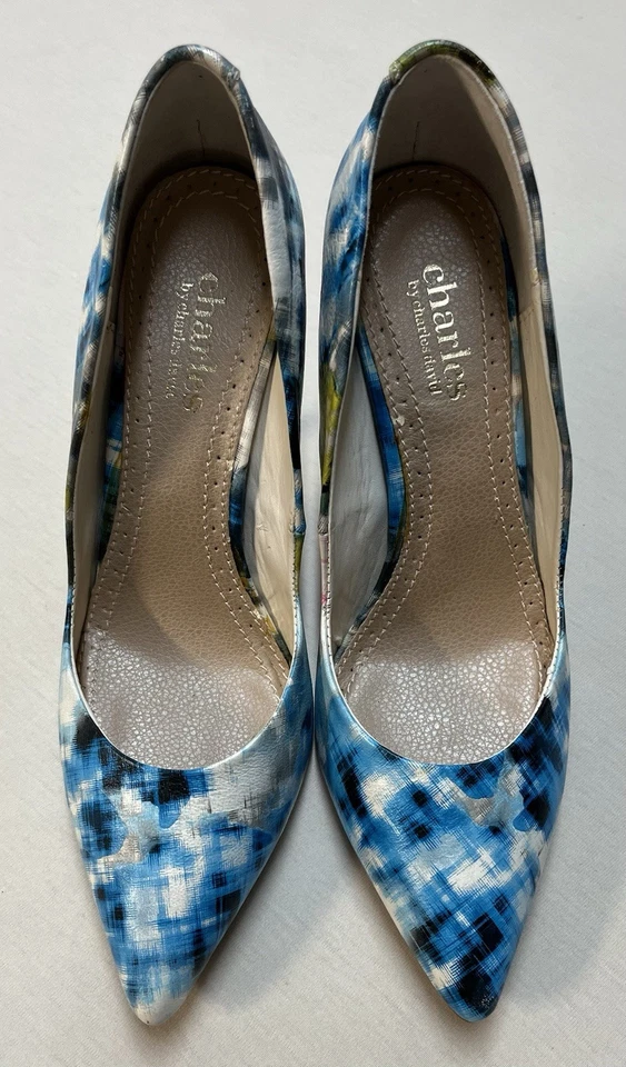 Zapatos de tacón de aguja Charles by Charles David Sublime punta talla 6M acuarela usados en excelente estado Foto 4 de 4