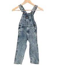 Vintage OshKosh B  gosh 4T Acid Wash Denim Overalls Classic Blue Jean Kids