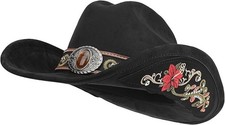 Western Cowboy Hat for Men and Women, Shapeable Big Wide Brim Cowgirl Hat wit...