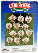 NEW 12 Victorian Nosegays Christmas Ornaments Needlepoint Kit Plastic Canvas