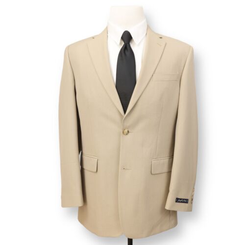 JOSEPH & FEISS Hombre Abrigo Deportivo Beige Sólido Tostado Traje Chaqueta Blazer Nuevo con Etiquetas 39 40 L - Imagen 2 de 15