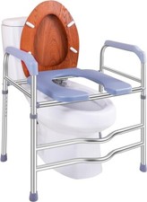 Raised Toilet Seat w/ Handles 400lb Deewow Elevated Toilet Seat Riser Adjustable