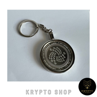 IOTA Silber Kryptomünze beweglicher Schlüsselanhänger für Krypto-Fans