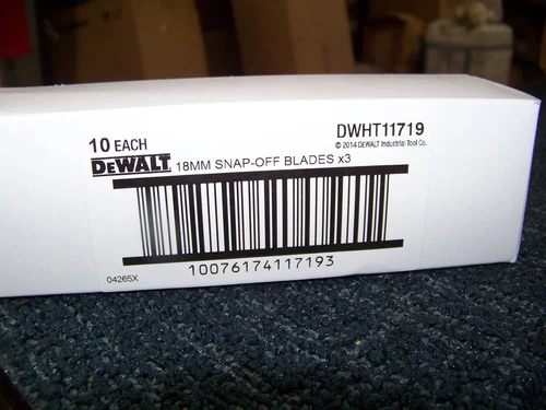 DeWalt 18mm Snap-Off Blades 3 Per Pack, 10 Packs, DWHT11719 New