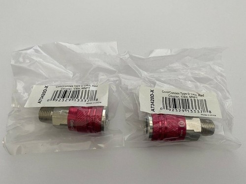 Legacy A73420D-X Tipo D, 1/4" Cuerpo, 1/4"" Macho Acoplador de Manga NPT Rojo - Paquete de 2 - Imagen 2 de 2