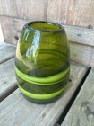 VETRO ARTISTICO DI MURANO Sasso Vaso Luciano Gaspari Salviati Verde vortice anni '60 Vintage