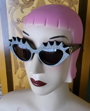 GUCCI Unique Women's Black Rhinestone Sunglasses Hollywood Forever ITALY