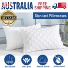 2PCS Waterproof Cotton Pillow Protector Case Slip - Zipper Open - Anti-allergy