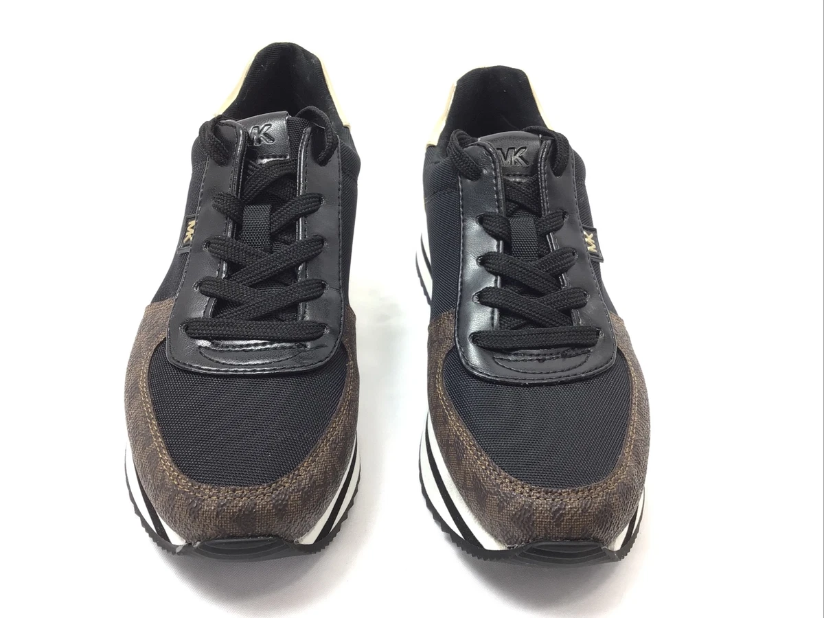 Michael Kors Trainer Lace Up Brown Black Women s Sneaker Size 5M LS21B