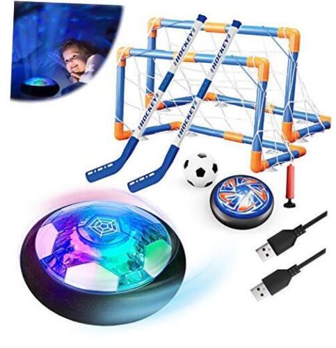 3 in1 Hover Soccer Hockey Balls for Kids, Hover Toys Set with 2 Goals USB
