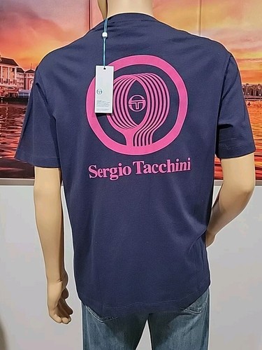 Sergio Tacchini, Sergio Tacchini Vintage Short Sleeve Navy T-Shirt Size Racquet tee Tee NWT #R1