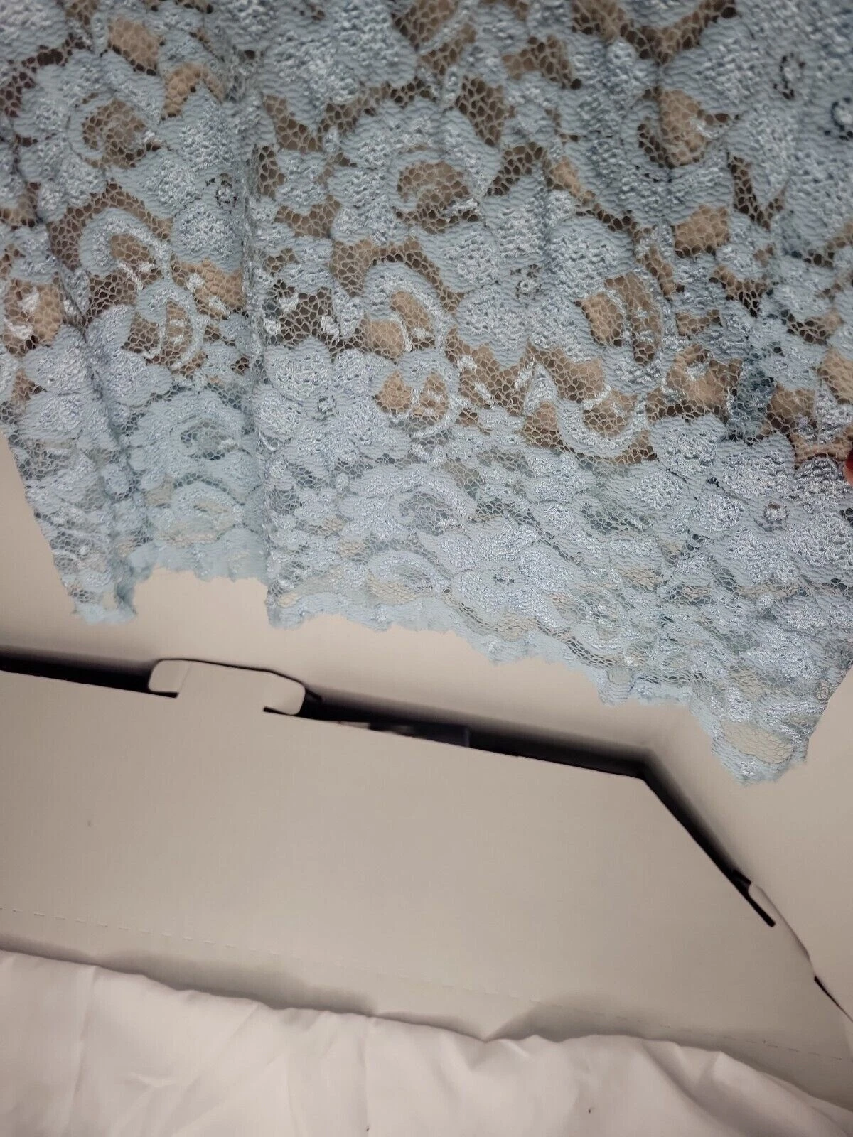 VETEMENTS Abito da cocktail Belle Badgley Mischka blu floreale pizzo tubino festa taglia 4