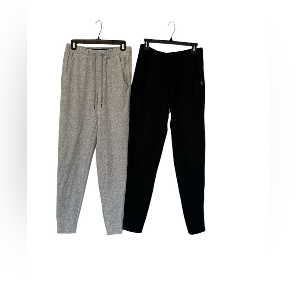 Eddie Bauer Mens Lounge Pants 2-Pack Black and Grey Small Bundle
