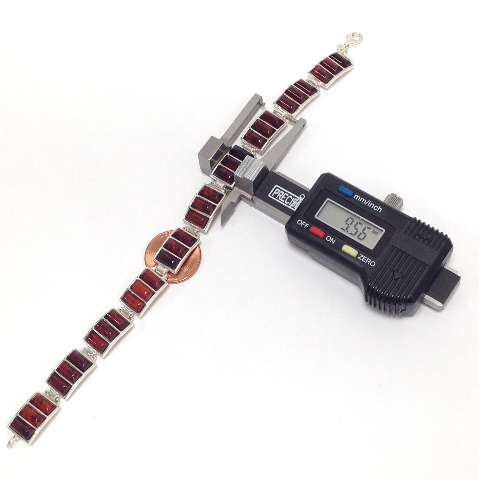 B Maker Mark Sterling Silver Rectangle Natural Am… - image 5