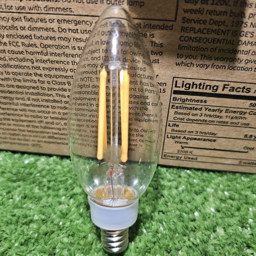 24-Pack GE 60-Watt,only uses 5 Watts B11C/BC10 Soft White Candle Lights Bulb NIB - Picture 4 of 10