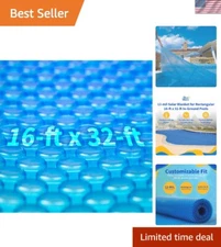 16' x 32' Solar Pool Blanket - 12-mil Thermal Cover for Ultimate Heat Retention