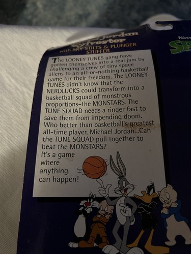 WB Space Jam Michael Jordan Sylvester w/ Sky Stilts/Plunger Collectible 1996 NIB - Picture 3 of 5