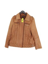 Wardrobe Women's Jacket Uk 16 Brown 100% Polyester Motorcycle Jacket