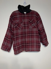 Dickies Women's Sherpa Lined Red Black Plaid Jacket With Hood Xxl