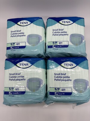 48 TENA Incontinence Briefs Diapers 4 Pack of 12 Fits 22''-36'' Size Small S/P New