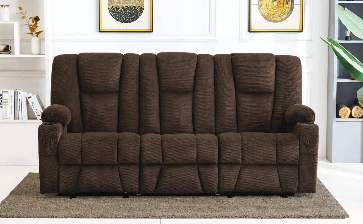 Mcombo Power Recliner Sofa Chair with Heat Massage USB for
