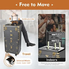 Rolling Makeup Case Trolley Cosmetic Organizer Hair Stylist Salon